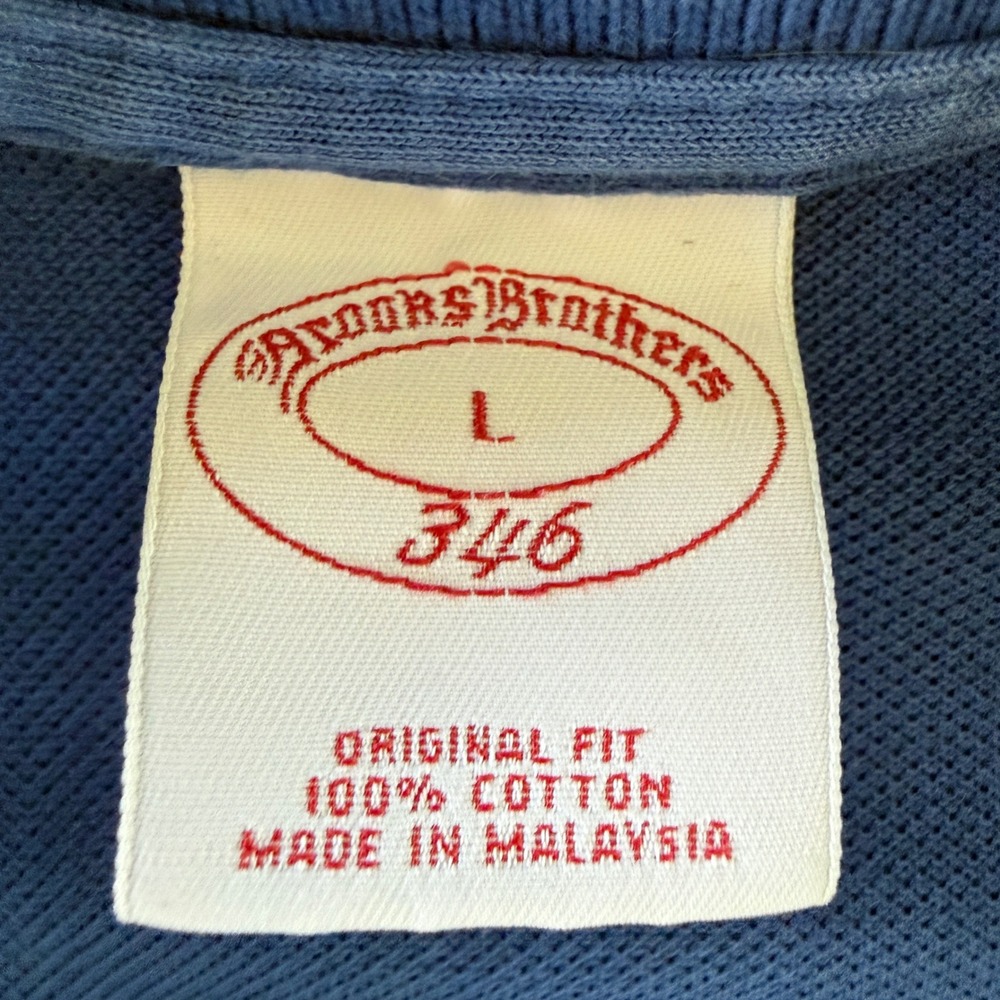 Lot of 2 Brooks Brothers 346 Mens L Original Fit Cotton Polo Shirt Green Blue - Picture 12 of 16